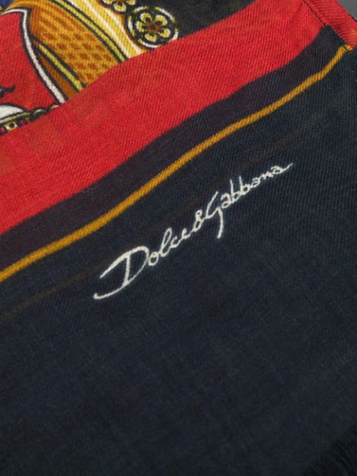 Shop Dolce & Gabbana Baroque Pattern Scarf - Blue