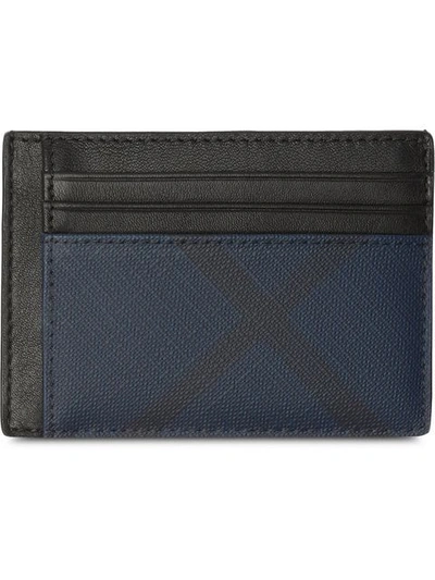 Shop Burberry Money Clip Card Case In Blue