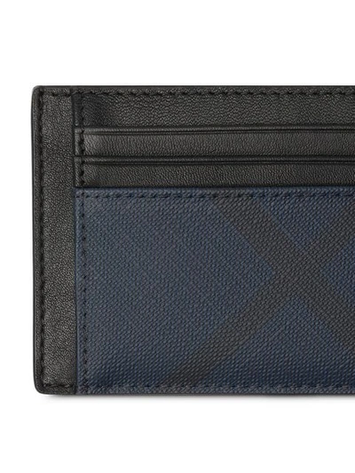 Shop Burberry Money Clip Card Case In Blue
