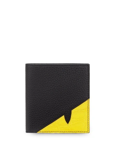 Shop Fendi Corner Bugs Bi-fold Wallet In Black