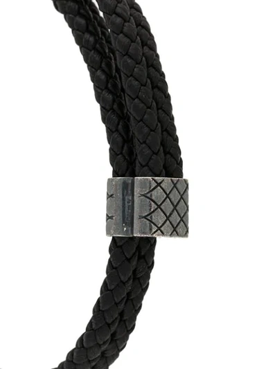 Shop Bottega Veneta Woven Bracelet In Black