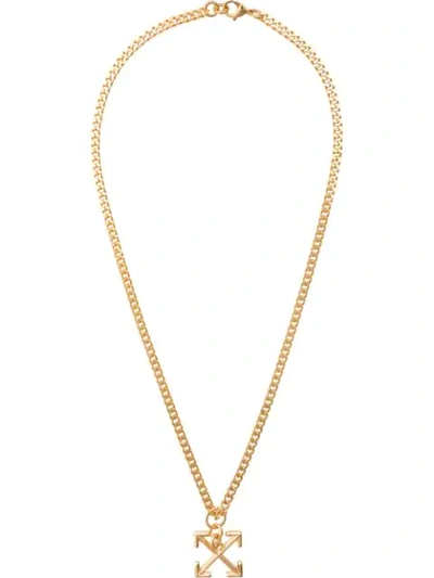 Shop Off-white Arrows Pendant Necklace In Gold