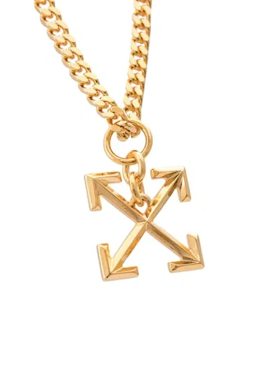 Shop Off-white Arrows Pendant Necklace In Gold