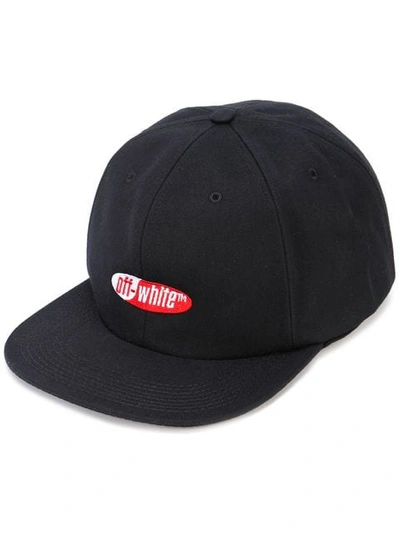 OFF-WHITE EMBROIDERED LOGO CAP - 黑色