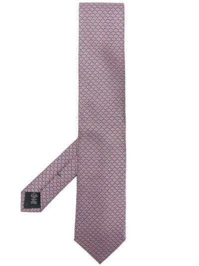 Shop Ermenegildo Zegna Geometric Pattern Tie - Pink