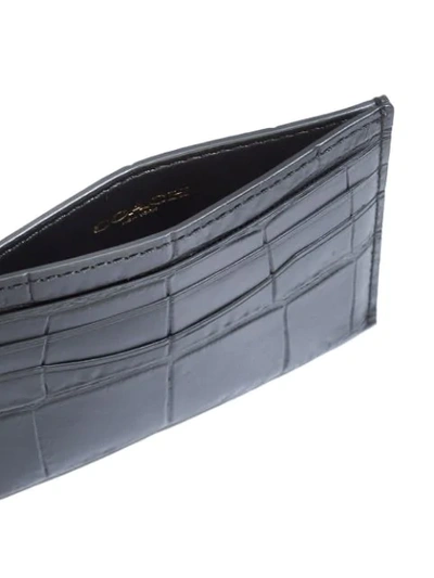 Shop Coach Crocodile Embossed Card Case In Black