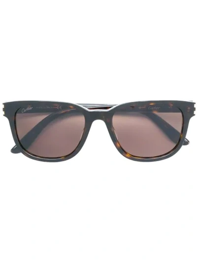Shop Cartier C Décor Sunglasses - Brown
