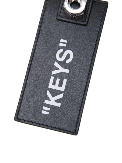 Shop Off-white 'keys' Printed Keychain In Black