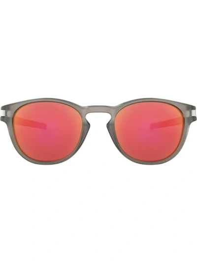 Shop Oakley Latch Round Sunglasses In Grey