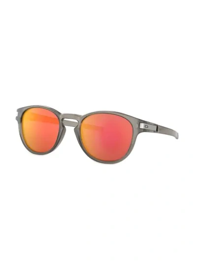 Shop Oakley Latch Round Sunglasses In Grey