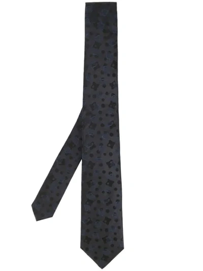 Shop Gieves & Hawkes Abstract Print Tie In Blue