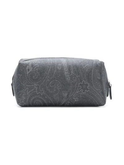 Shop Etro Paisley-print Wash Bag In Black