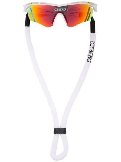 Shop Linda Farrow Visor Sunglasses In White