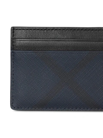 Shop Burberry London Check Cardholder In Blue