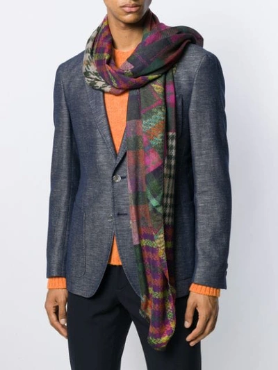 Shop Etro Tartan Cashmere Scarf In Pink