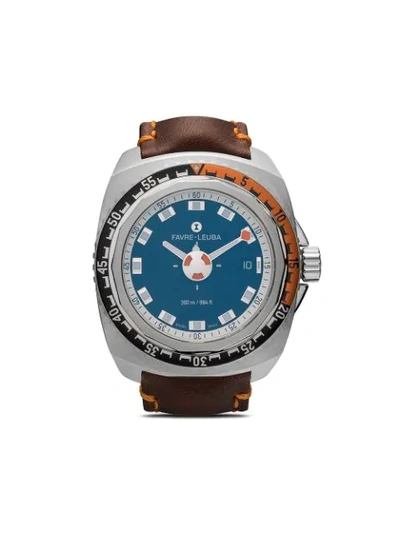 Shop Favre Leuba Deep Blue 41mm In Black Orange