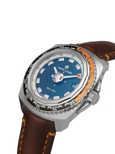 Shop Favre Leuba Deep Blue 41mm In Black Orange