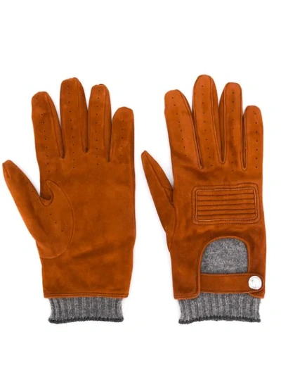 Shop Brunello Cucinelli Layered Gloves In Brown