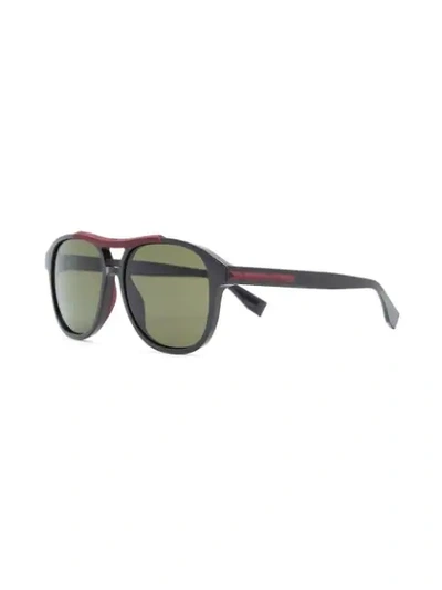 Shop Fendi Eyewear Square Frame Sunglasses - Grey