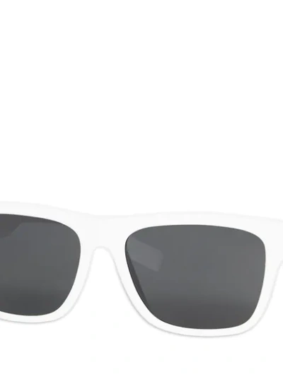 Shop Burberry Square Frame Sunglasses In White