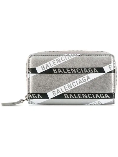 Shop Balenciaga Everyday Zip In Silver