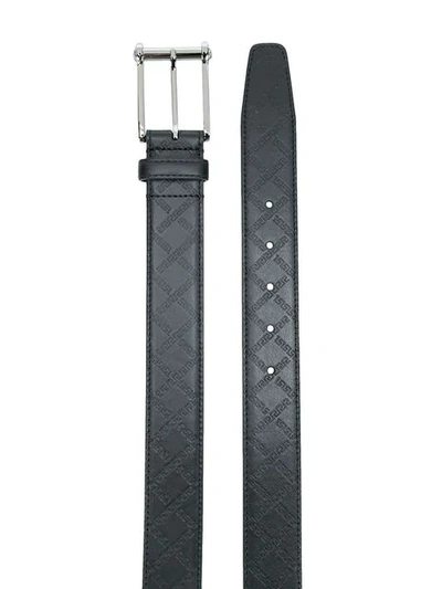 Shop Versace Greek Key Embossed Belt In Black