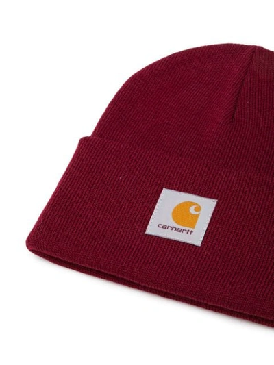Shop Carhartt Rolled Beanie In Red
