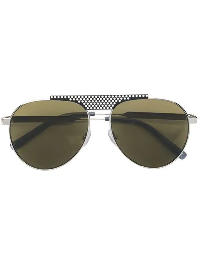 Shop Oxydo Tinted Aviator Sunglasses In Metallic