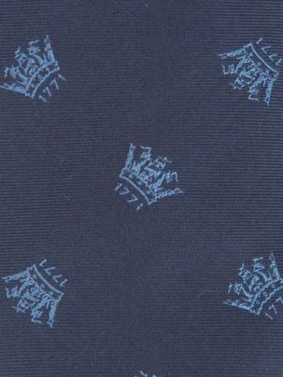 Shop Gieves & Hawkes Embroidered Tie In Blue
