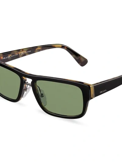 Shop Prada Square Sunglasses In Black