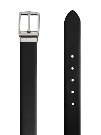 Shop Burberry Reversible Leather Belt - Black