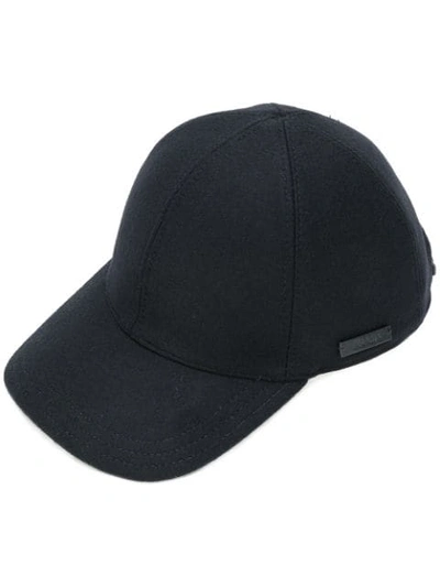 Shop Prada Logo Patch Cap In Black