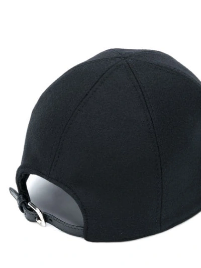 Shop Prada Logo Patch Cap In Black