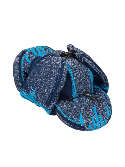 Shop Prada Jacquard Padded Hat In Blue