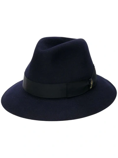 Shop Borsalino Soft Brim Fedora Hat In Blue
