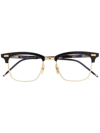 Shop Thom Browne Wayfarer Frame Glasses In Black