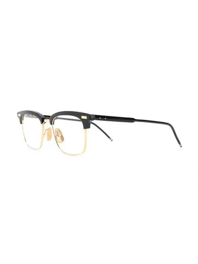 Shop Thom Browne Wayfarer Frame Glasses In Black