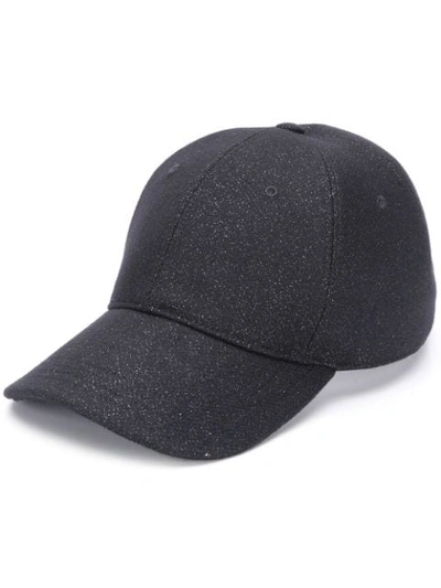 Shop Alexander Mcqueen Glitter Cap In Black