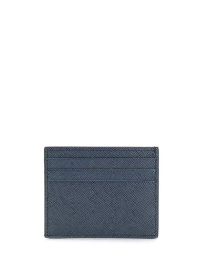 Shop Prada Saffiano Leather Cardholder In Blue