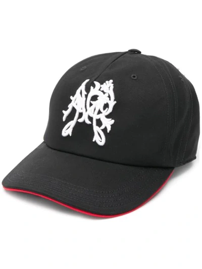 Shop Alexander Mcqueen Logo Embroidered Cap In Black