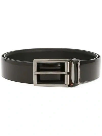 Shop Lanvin Leather Buckle Belt In Black