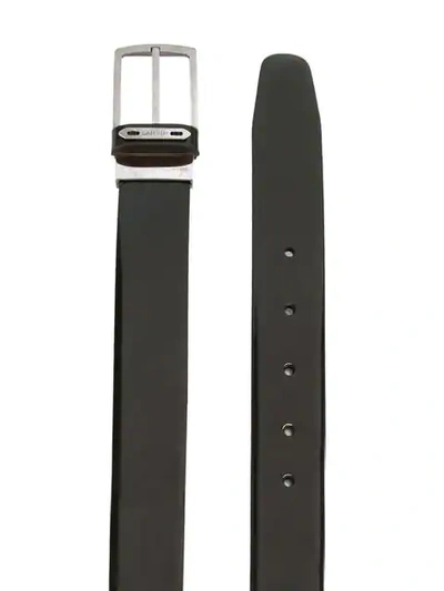 Shop Lanvin Leather Buckle Belt In Black