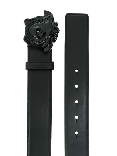 Shop Versace Medusa Buckle Belt In Black