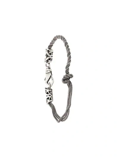 Shop Emanuele Bicocchi Thin Rope Chain Bracelet In Silver