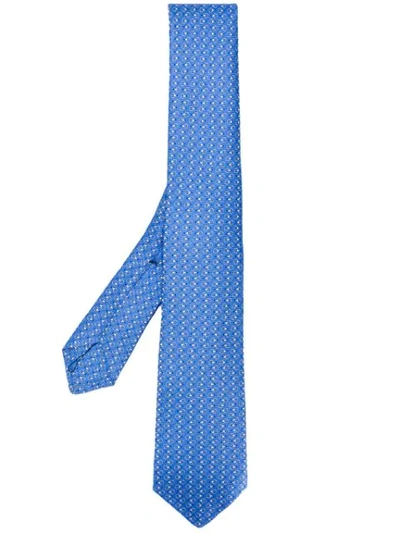 KITON GEOMETRIC PATTERNED TIE - 蓝色