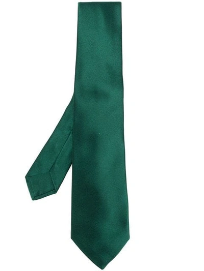 Shop Kiton Classic Pointed Tie - Green