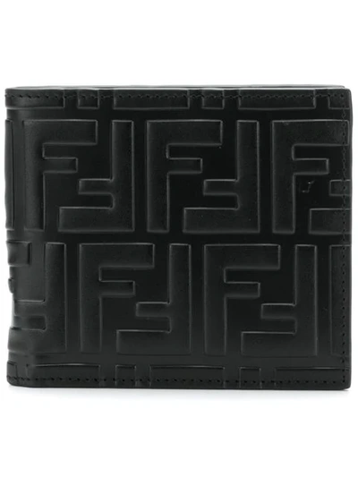 Shop Fendi Ff Motif Bi-fold Wallet In Black