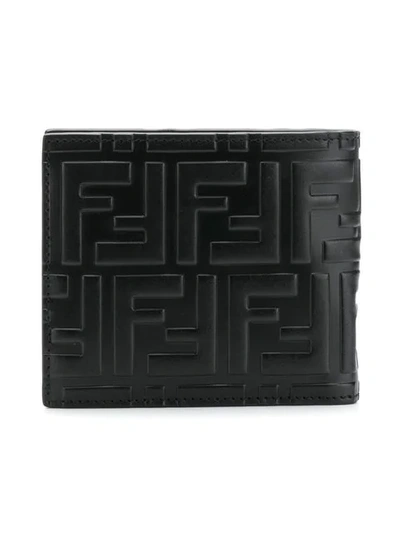 Shop Fendi Ff Motif Bi-fold Wallet In Black