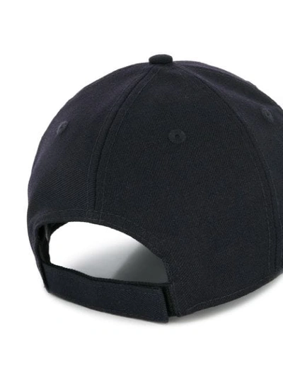 Shop Yohji Yamamoto Contrast Logo Baseball Cap - Blue