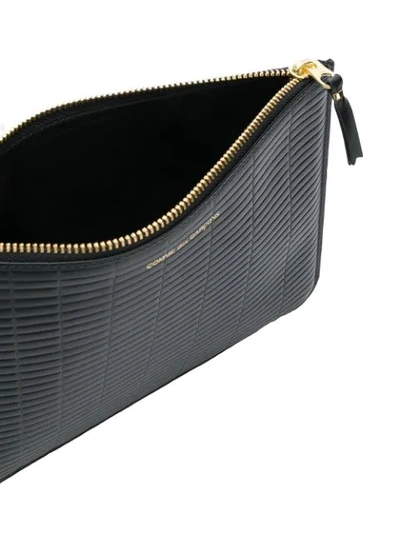 Shop Comme Des Garçons Wallet Textured Leather Wallet - Black
